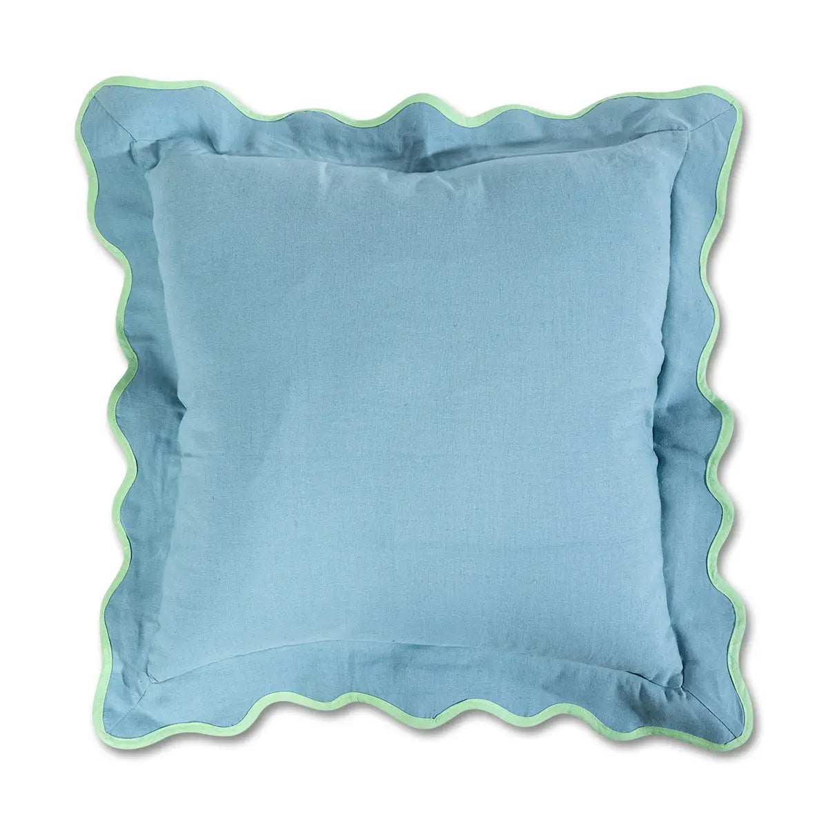 Farrah Aqua Scalloped Pillow