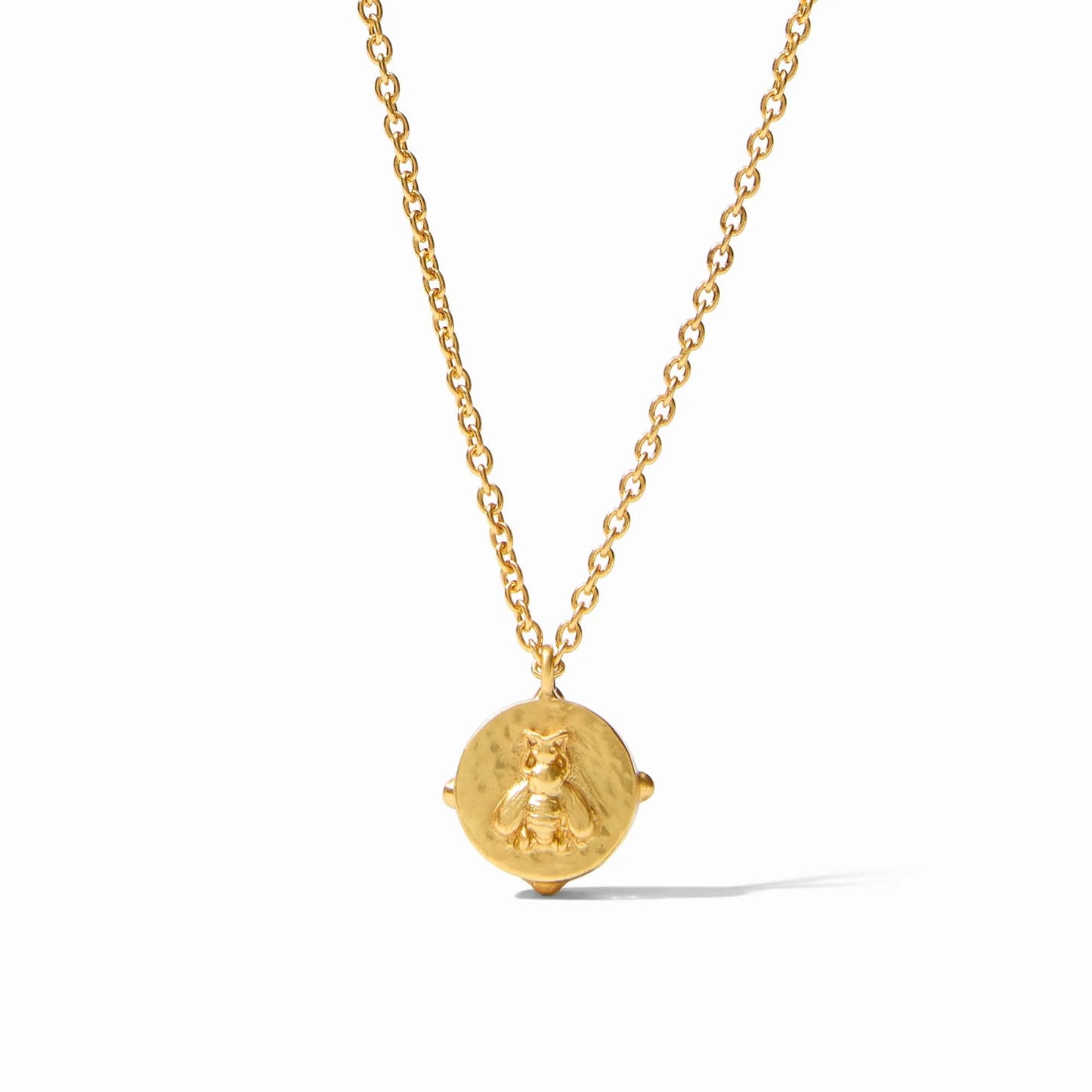 Honeybee Solitaire Necklace - Iridescent Chalcedony Blue