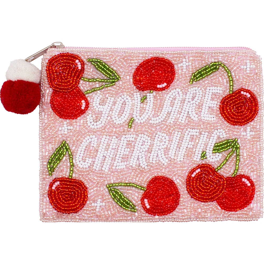 You Are Cherrific Beaded Pouch