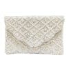 Bailey White Scalloped Beaded Clutch