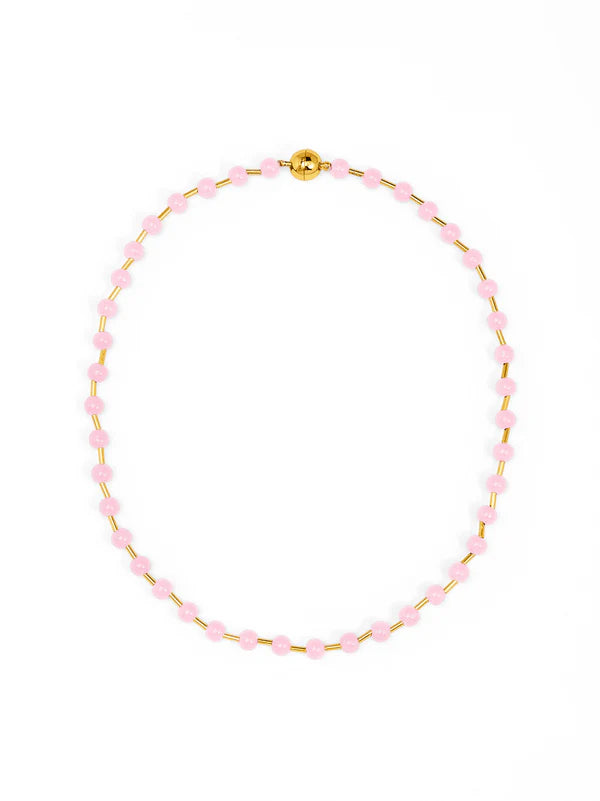 Polly Magnet Bead Necklace - Light Pink