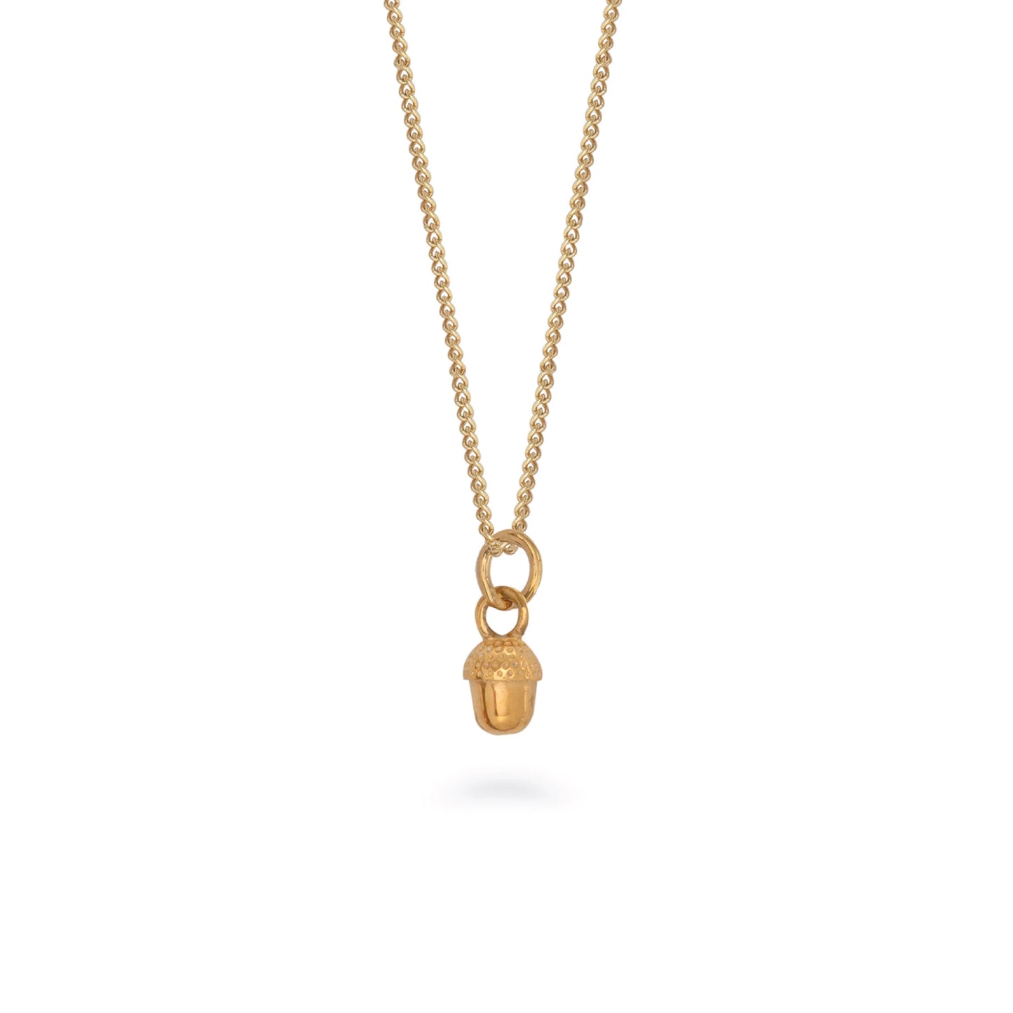Tiny Acorn Charm Gold Necklace