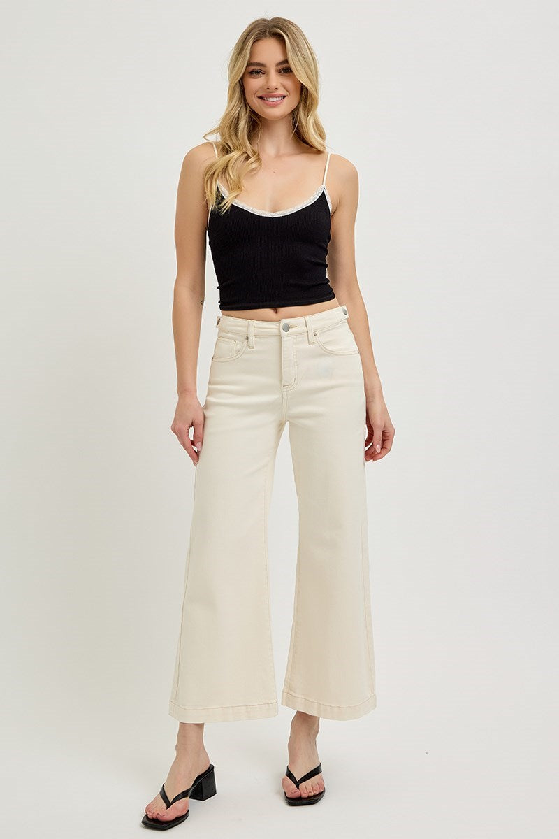 Jayne Ivory Wide Leg Jean