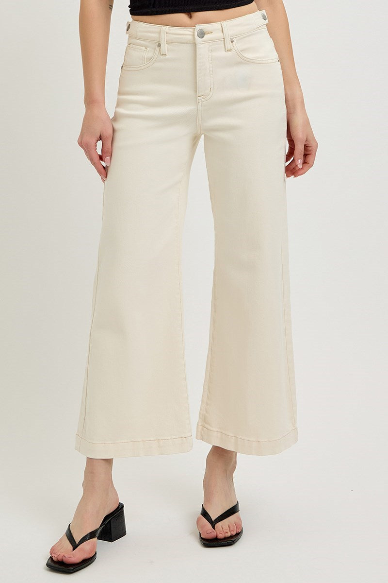 Jayne Ivory Wide Leg Jean