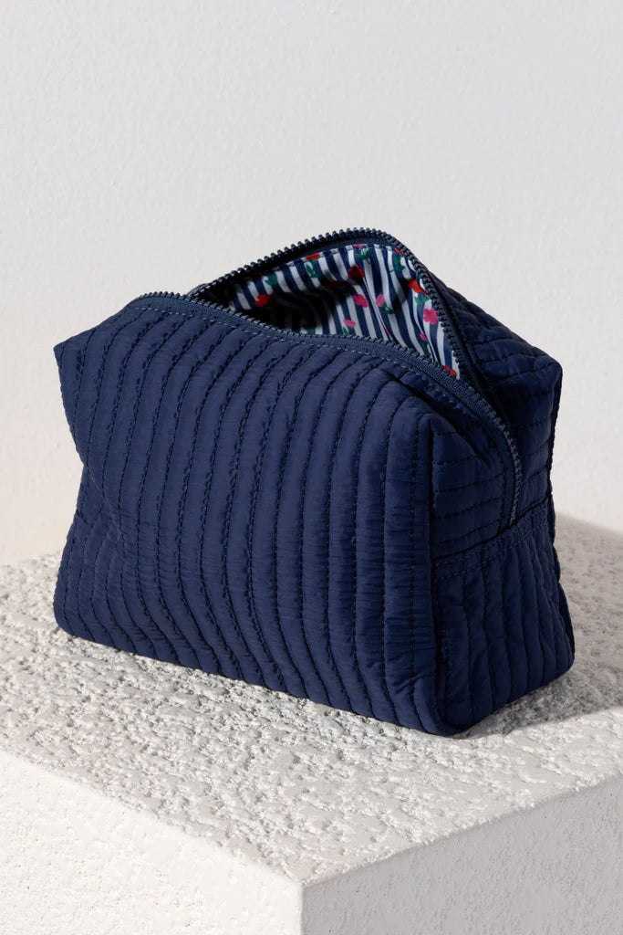 Rae Navy Large Cosmetic Bag