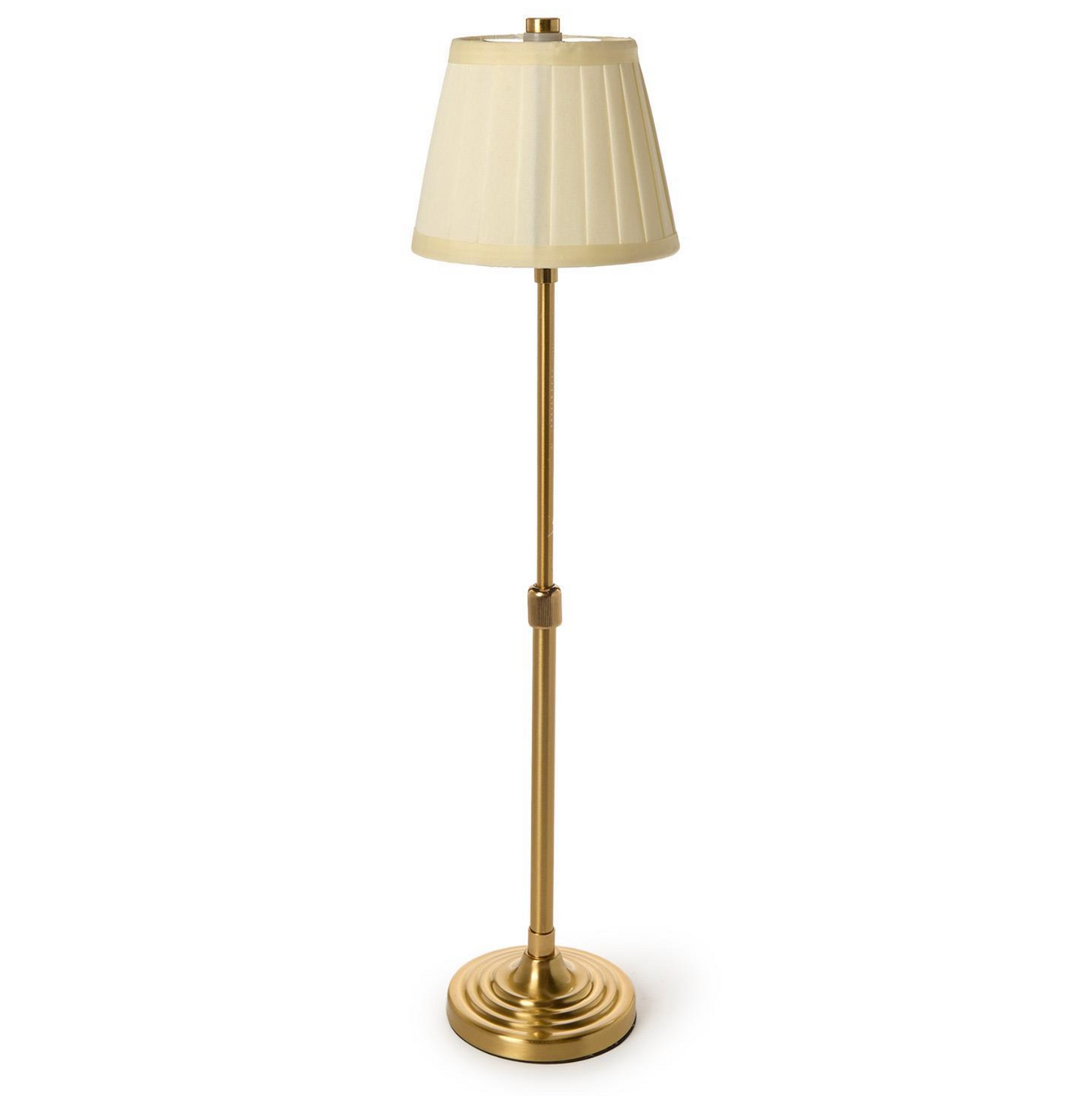 Gold Adjustable LED Lamp with Pleated Shade