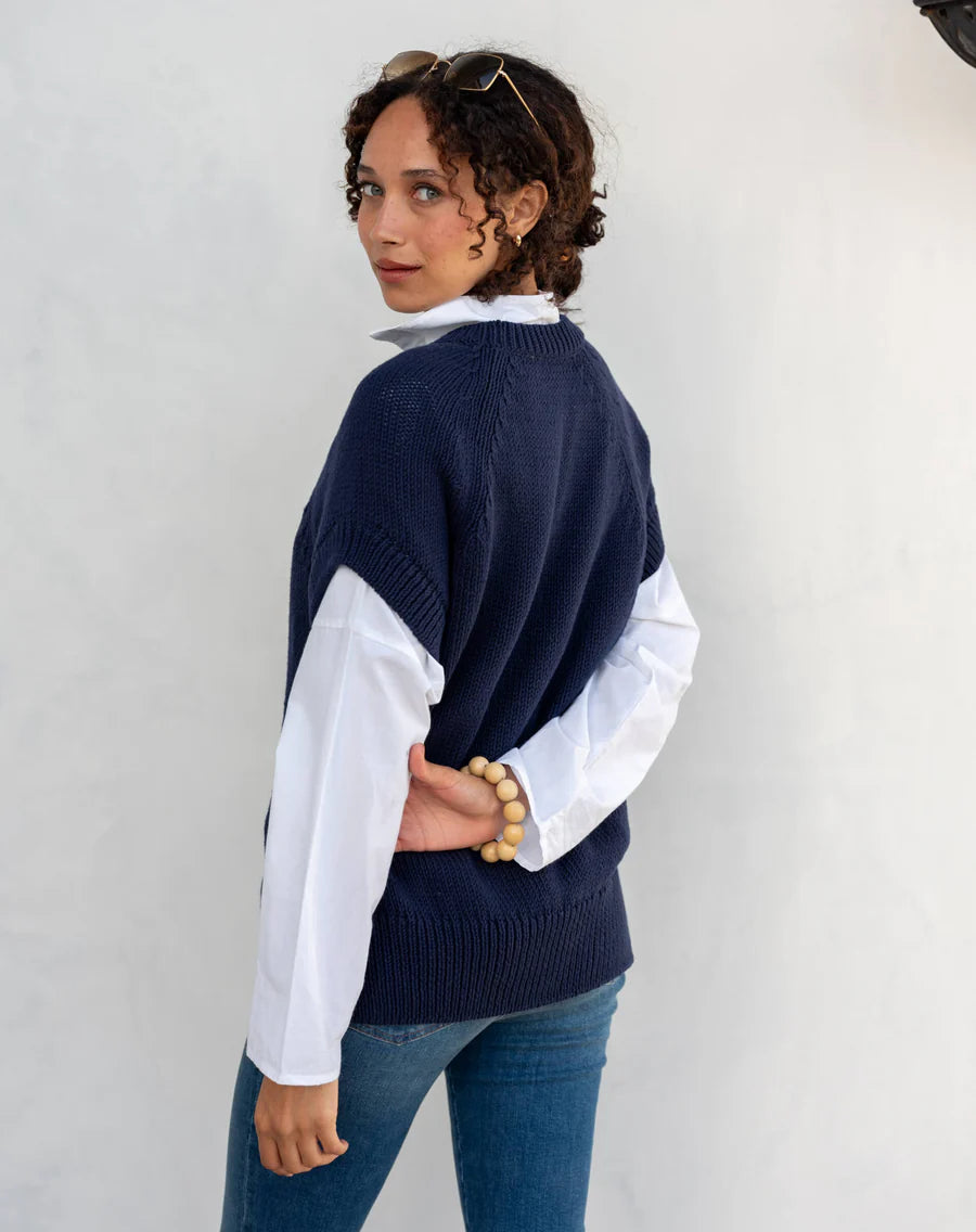 Amalfi Navy Capsleeve Sweater