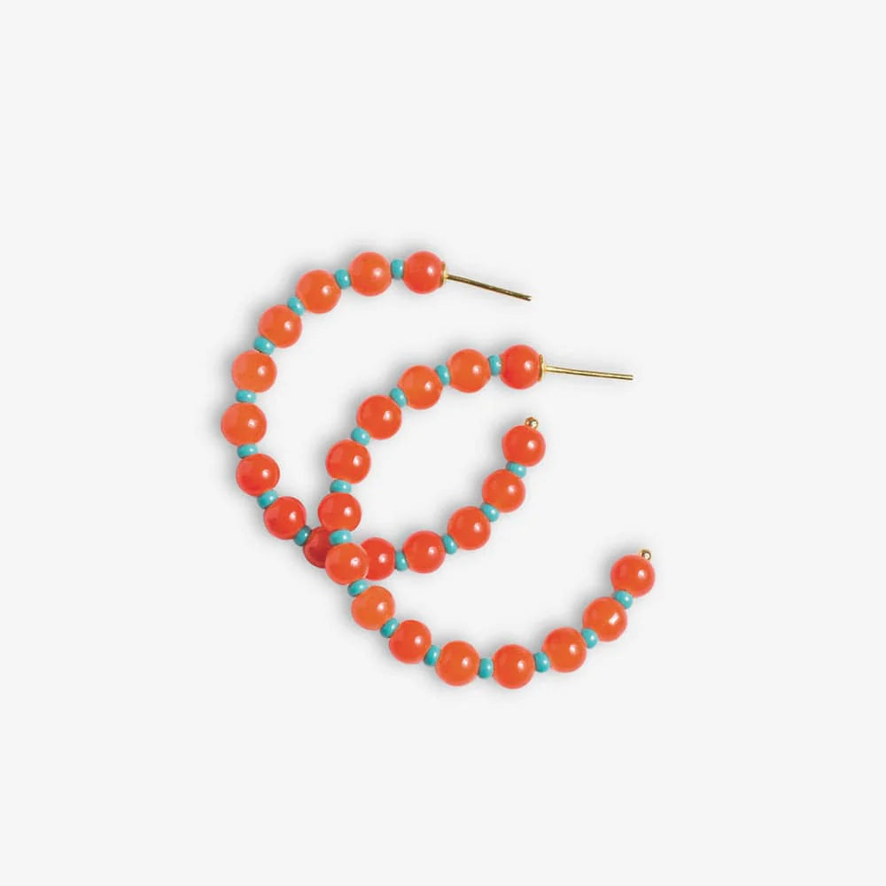 Angie Stone Hoop - Coral