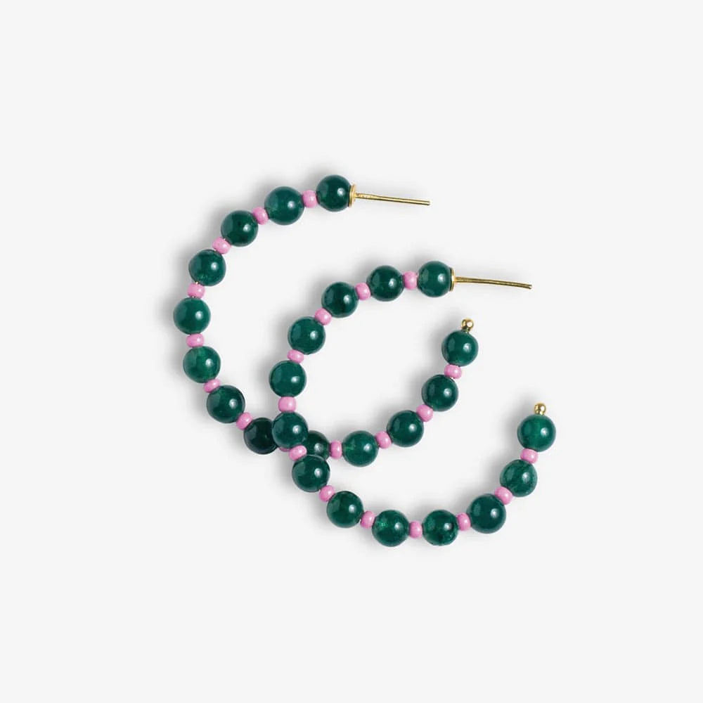 Angie Stone Hoop - Emerald