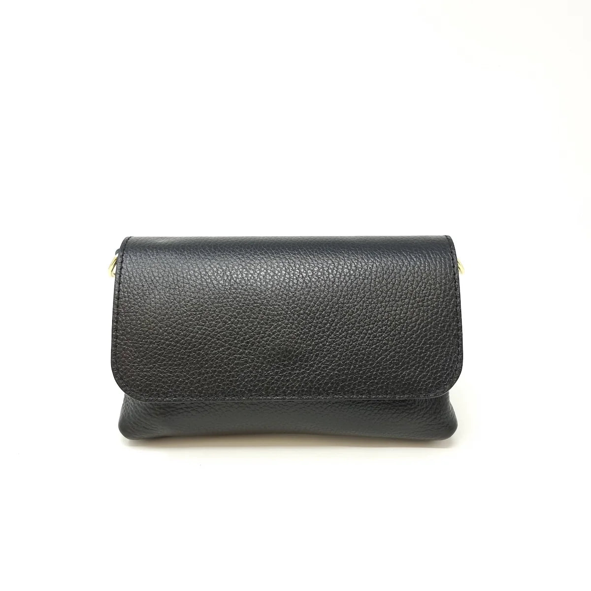 Kate Black Leather Crossbody Clutch