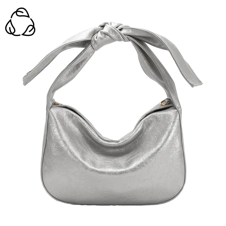 Julie Silver Bow Shoulder Bag