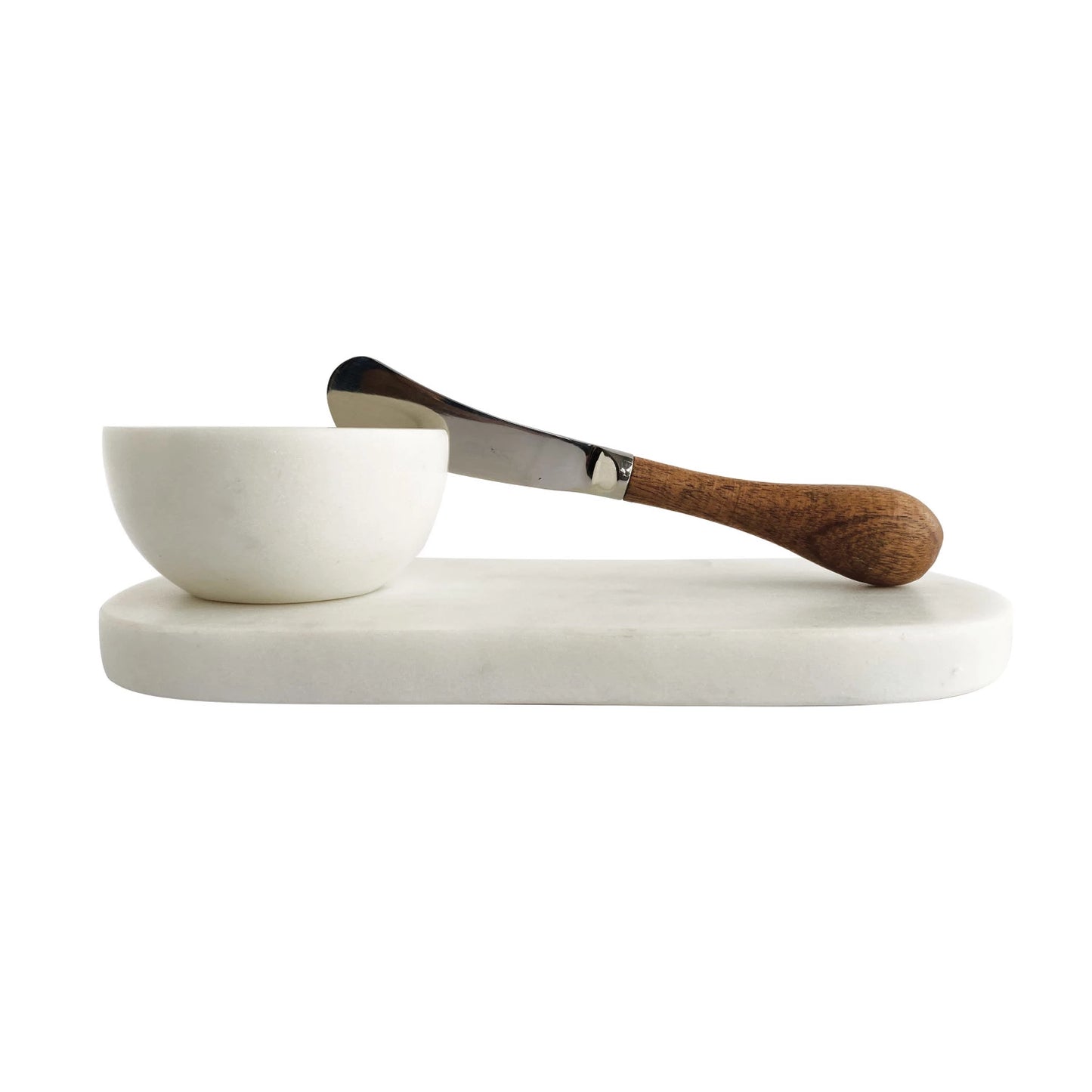 Marble Serving Board with Bowl and Spreader Set