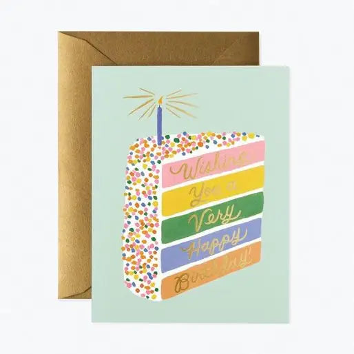 Birthday Wishes Cake Slice Card