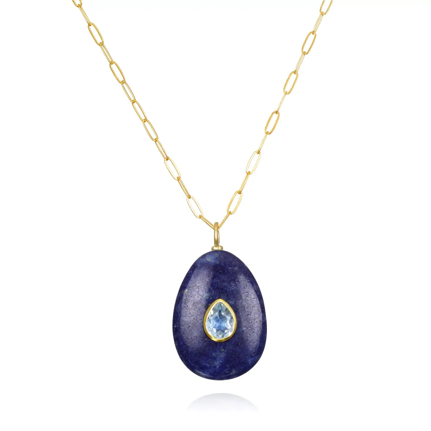 Lapis and Blue Topaz Pear Necklace