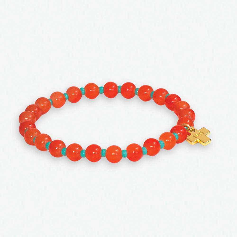 Maybree Stone Stretch Bracelet - Coral