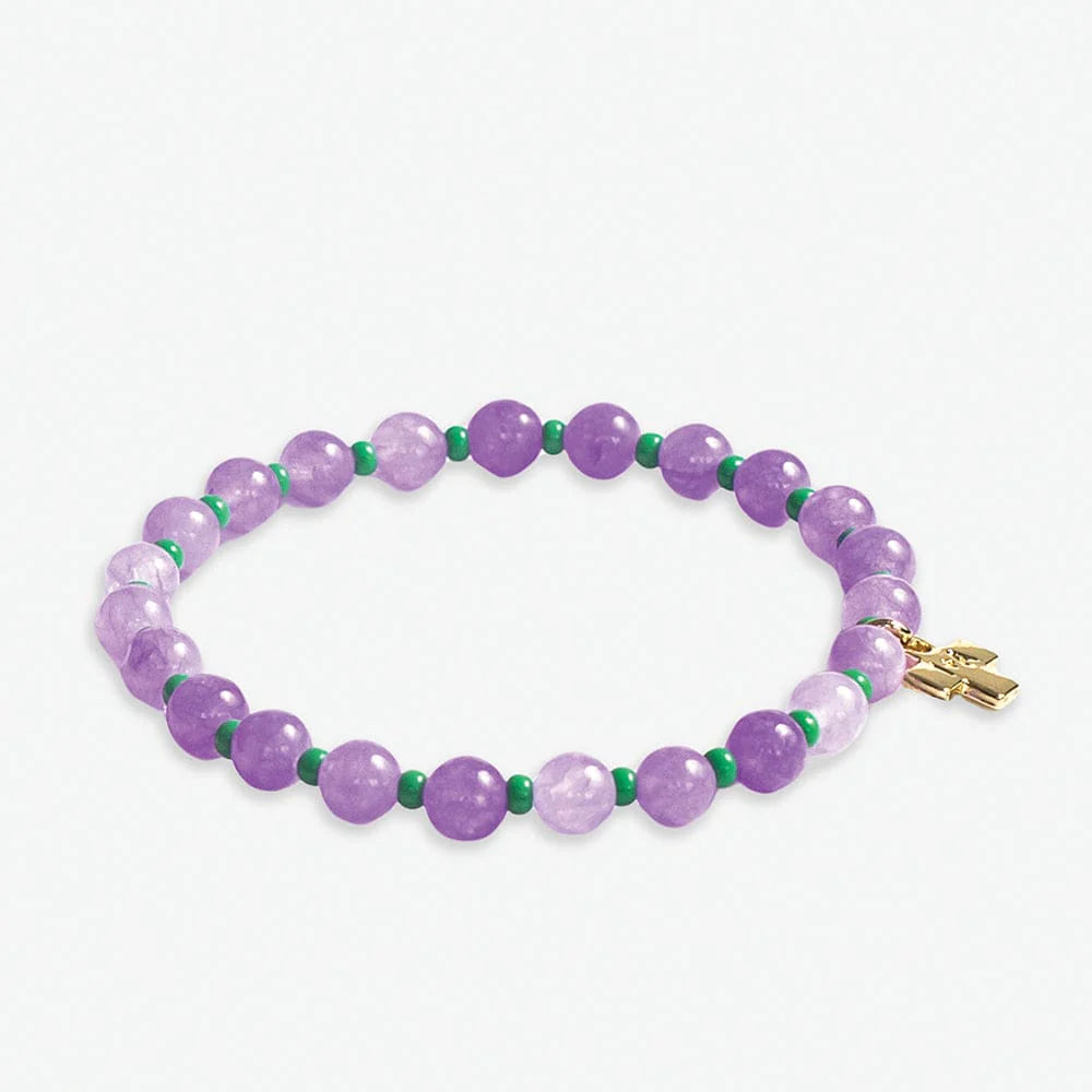 Maybree Stone Stretch Bracelet - Lilac