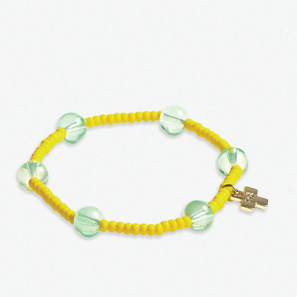 Mia Stone Stretch Bracelet - Lemon/Mint