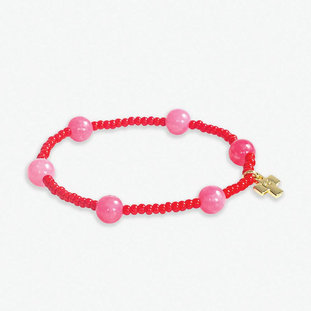 Mia Stone Stretch Bracelet - Red