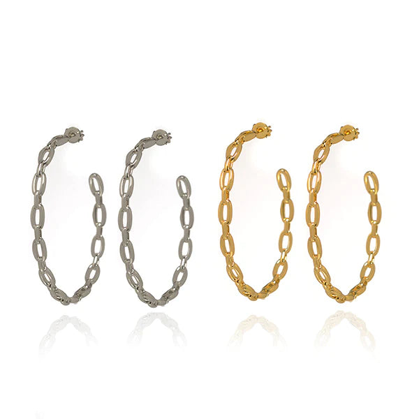 Stack Link Hoop Silver
