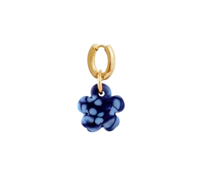 Clover Navy Glass Earrings