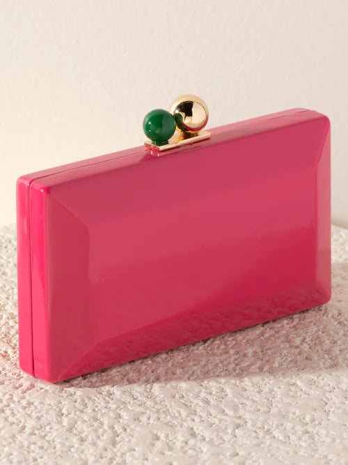 Pink patent clutch hotsell