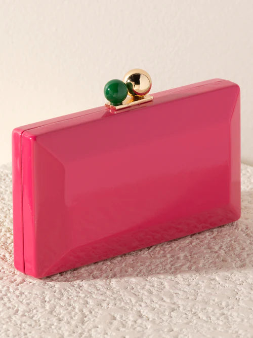 Kenzie Pink Patent Clutch