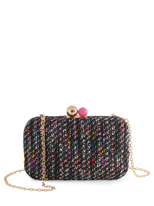 Maybree Colorful Tweed Clutch