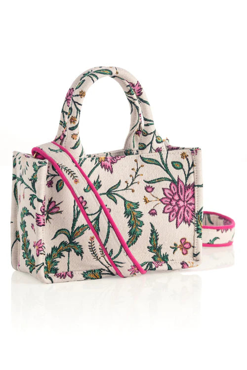 Lenny White Floral Mini Tote