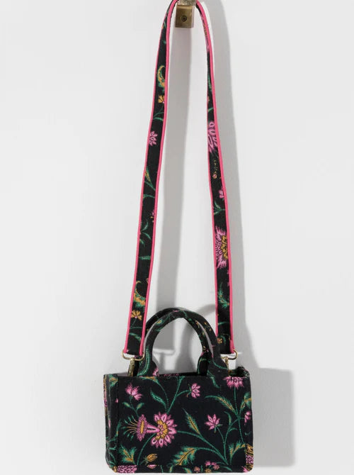 Lenny Black Floral Mini Tote