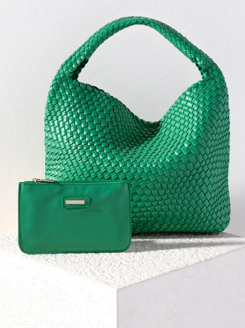 Bea Green Woven Tote