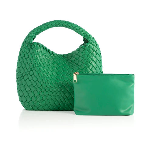 Birdie Green Woven Mini Hobo