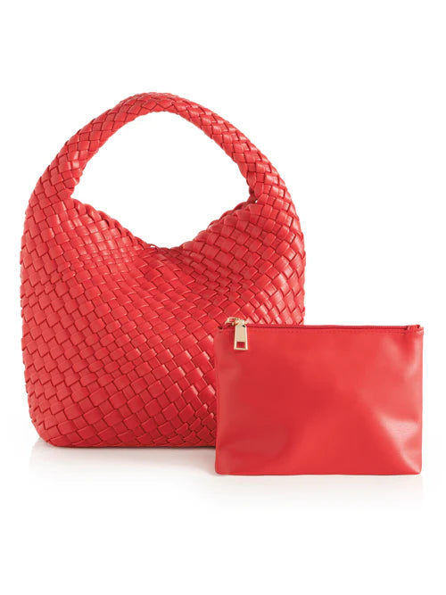 Birdie Red Woven Hobo