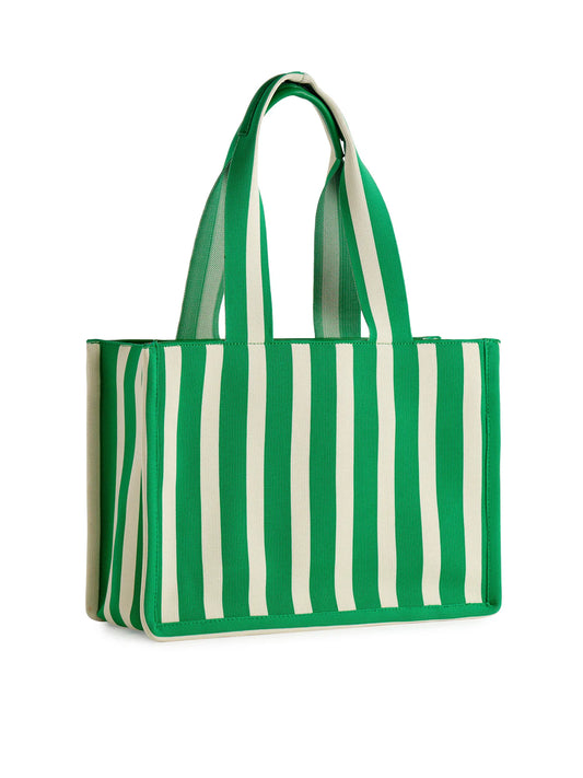 Izzy Green Stripe Tote