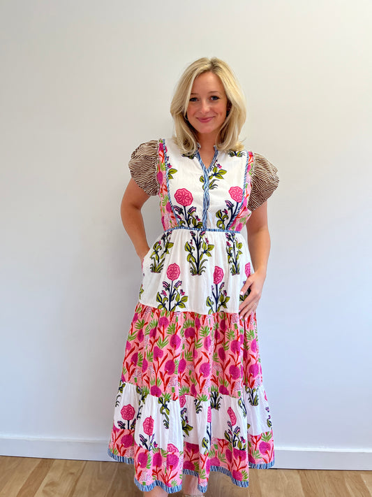 Savannah Colorful Block Print Dress