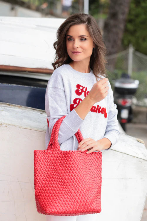 Blair Red Woven Mini Tote