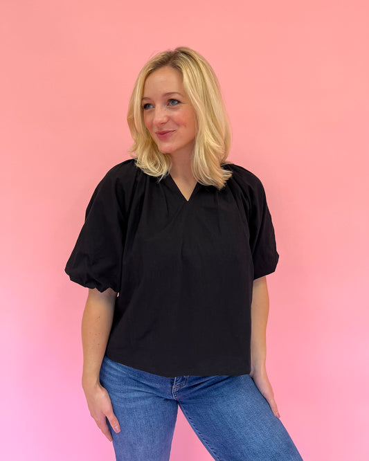 Jayne Black Puff Sleeve Top
