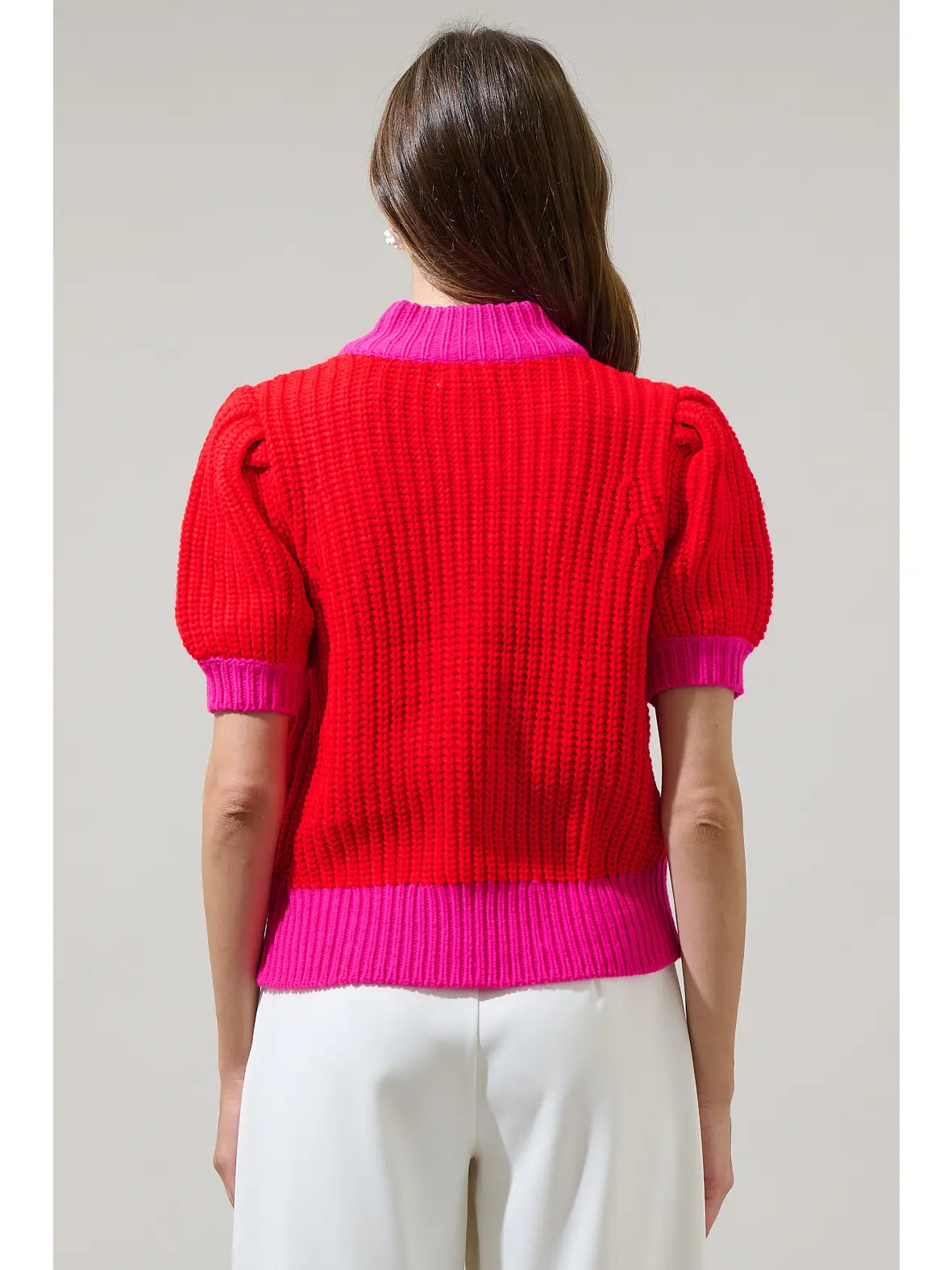 Holly Pink Color Block Sweater