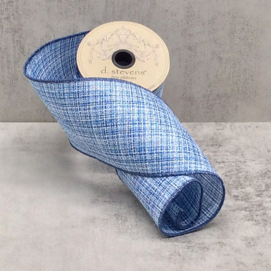 Denim Blue Tweed Ribbon - 4"