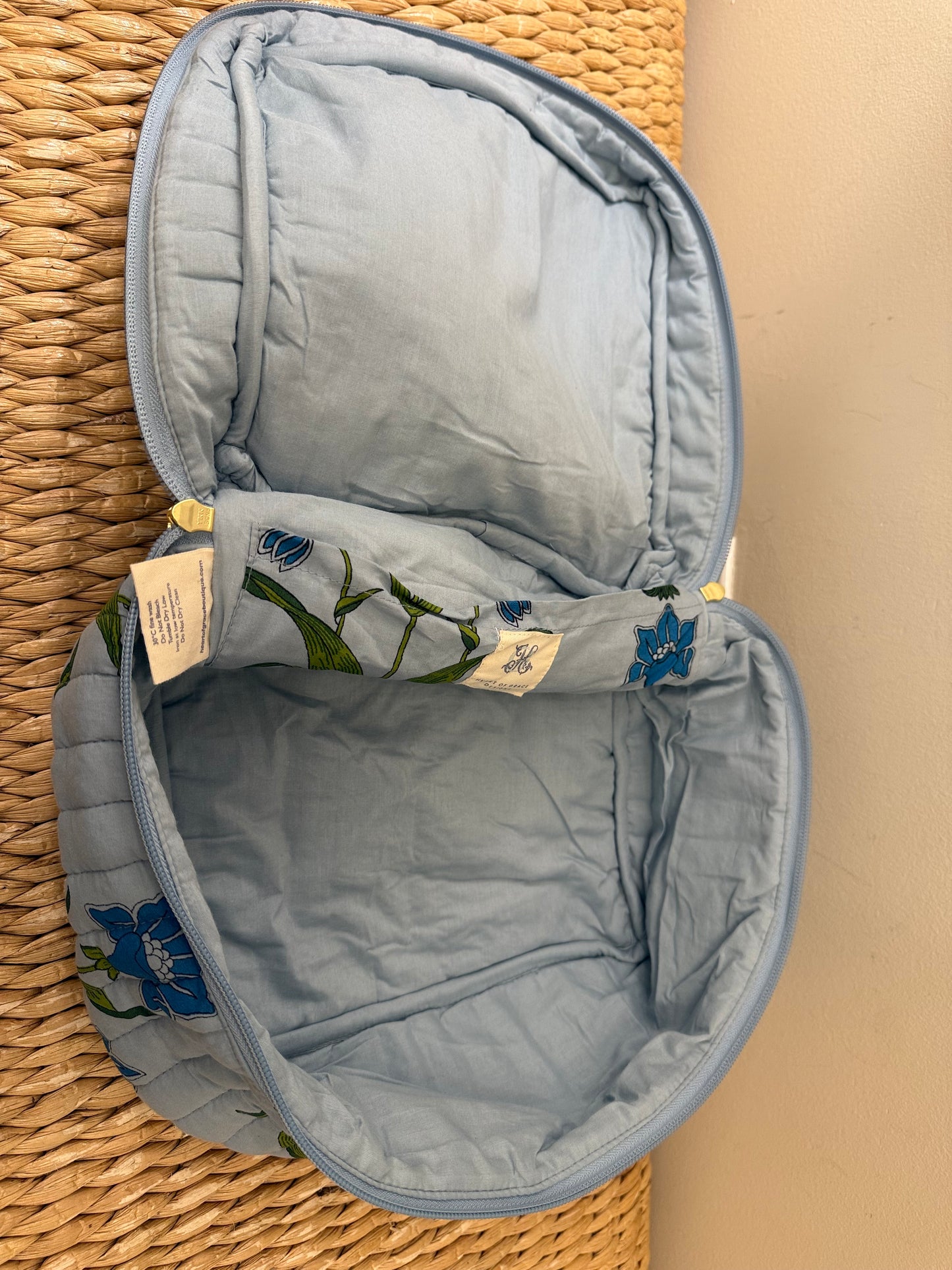 Iris Quilted Luxe Cosmetic Bag