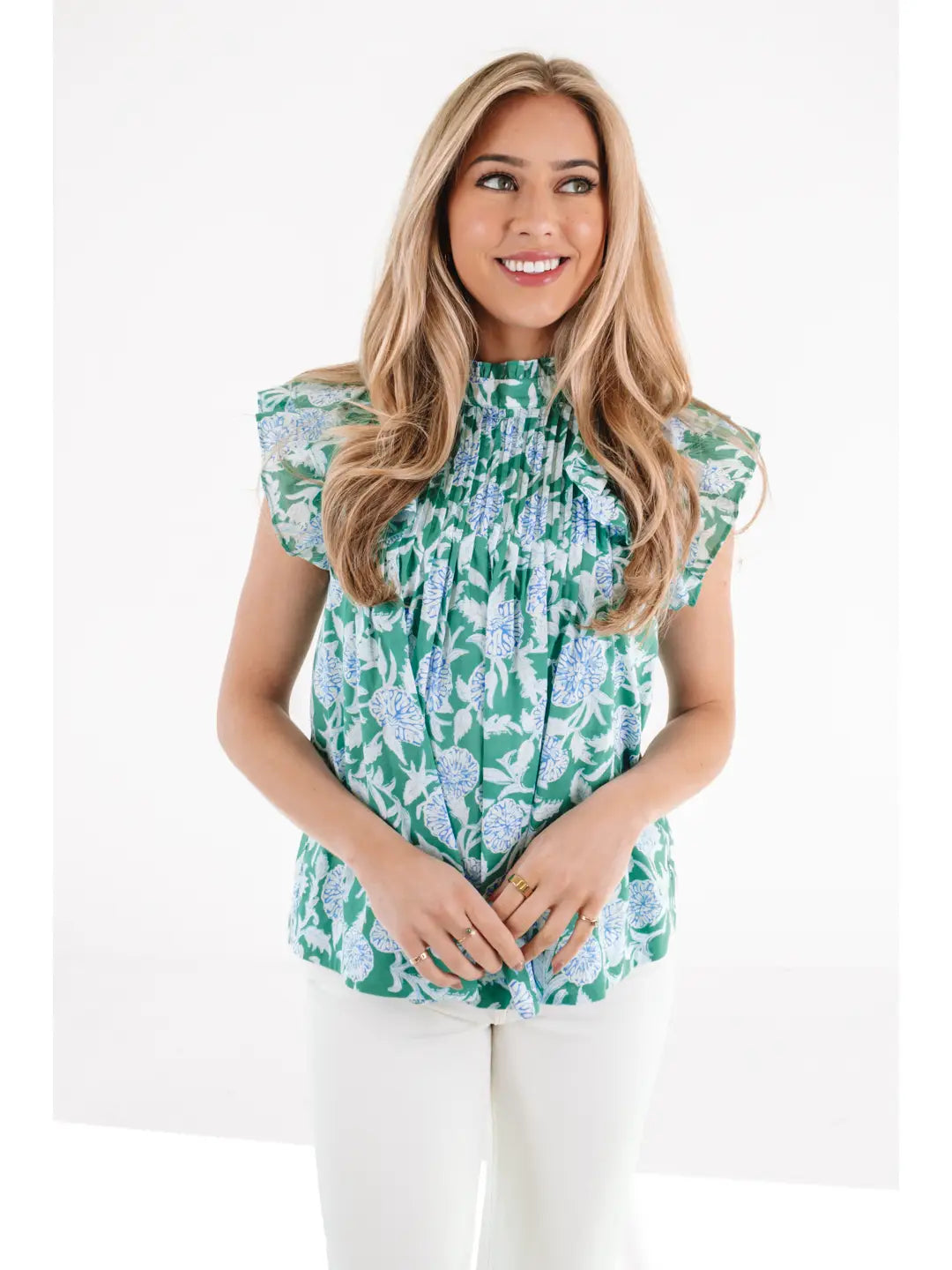 Piper Floral Pleated Top