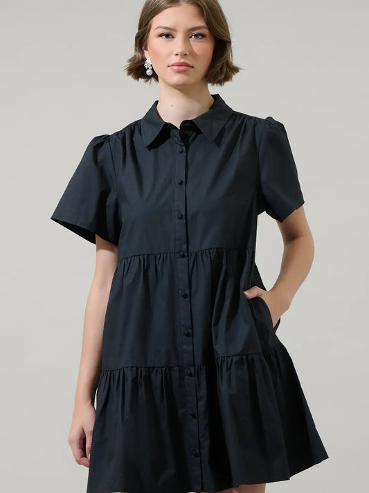 Alice Black Tiered Dress