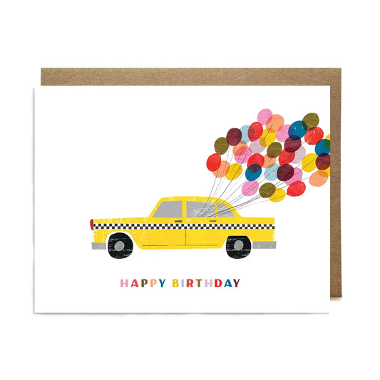 Taxi Happy Birthday Card
