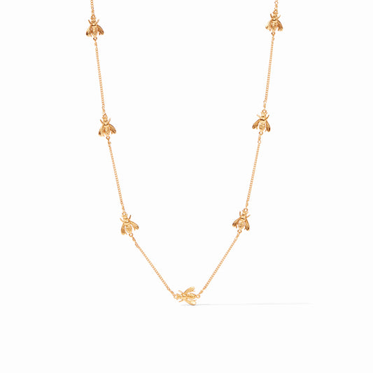 Bee Delicate Station Necklace - Gold