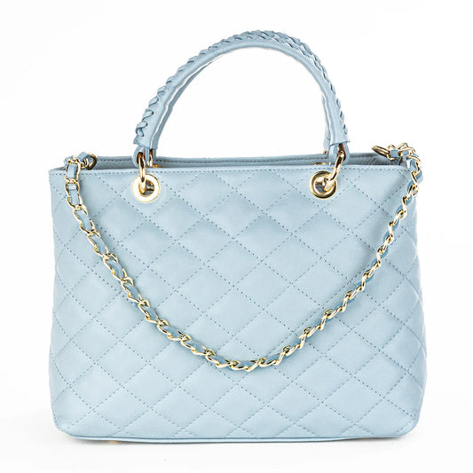 Claire Light Blue Quilted Leather Bag