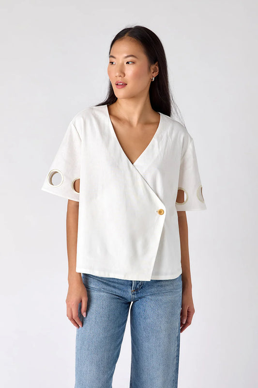 Coen White Linen Top