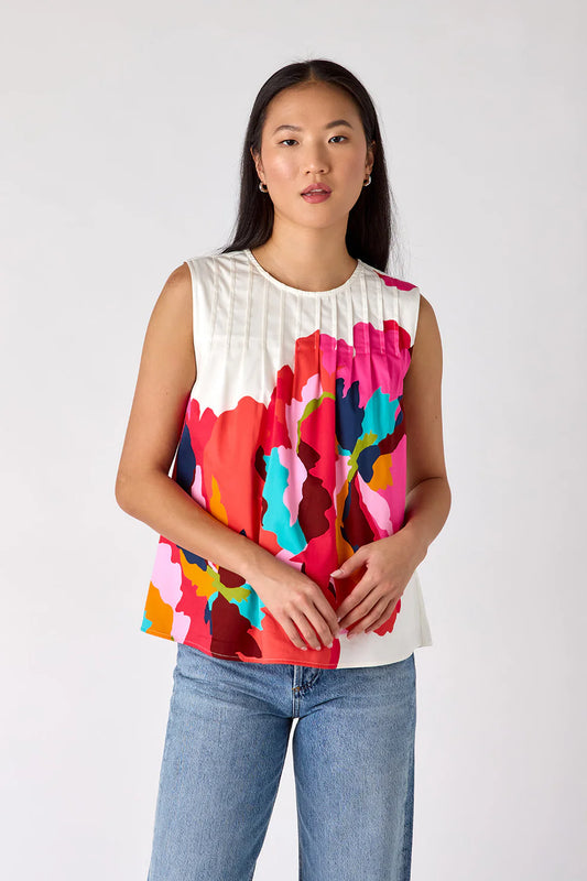 Audrey Sleeveless Top - Bold Bloom