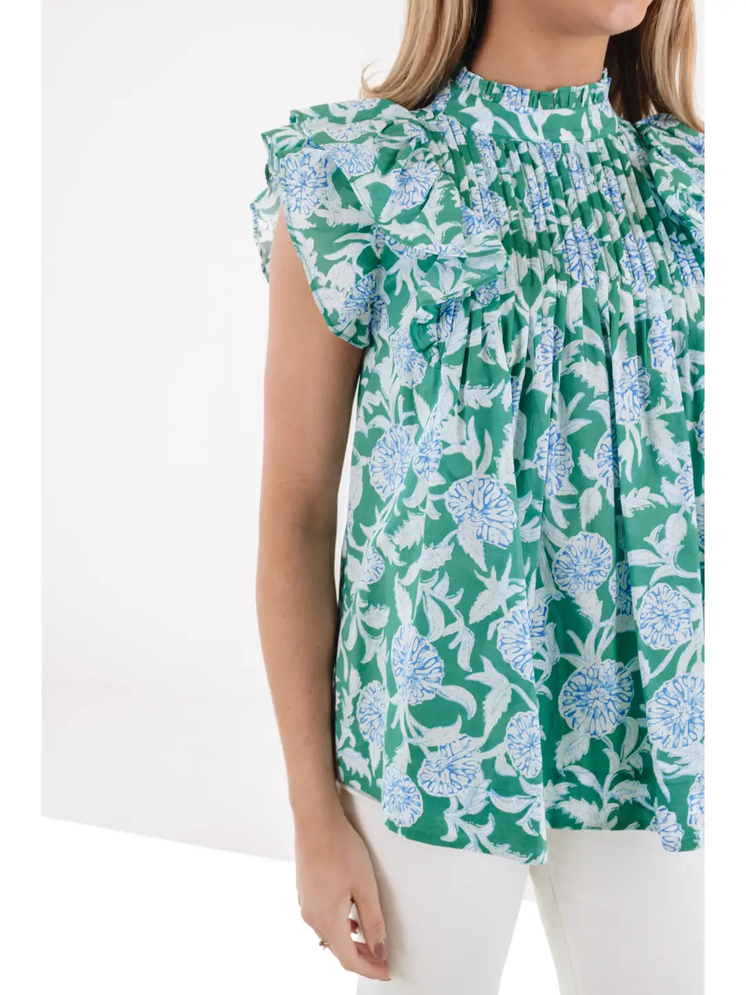 Piper Floral Pleated Top