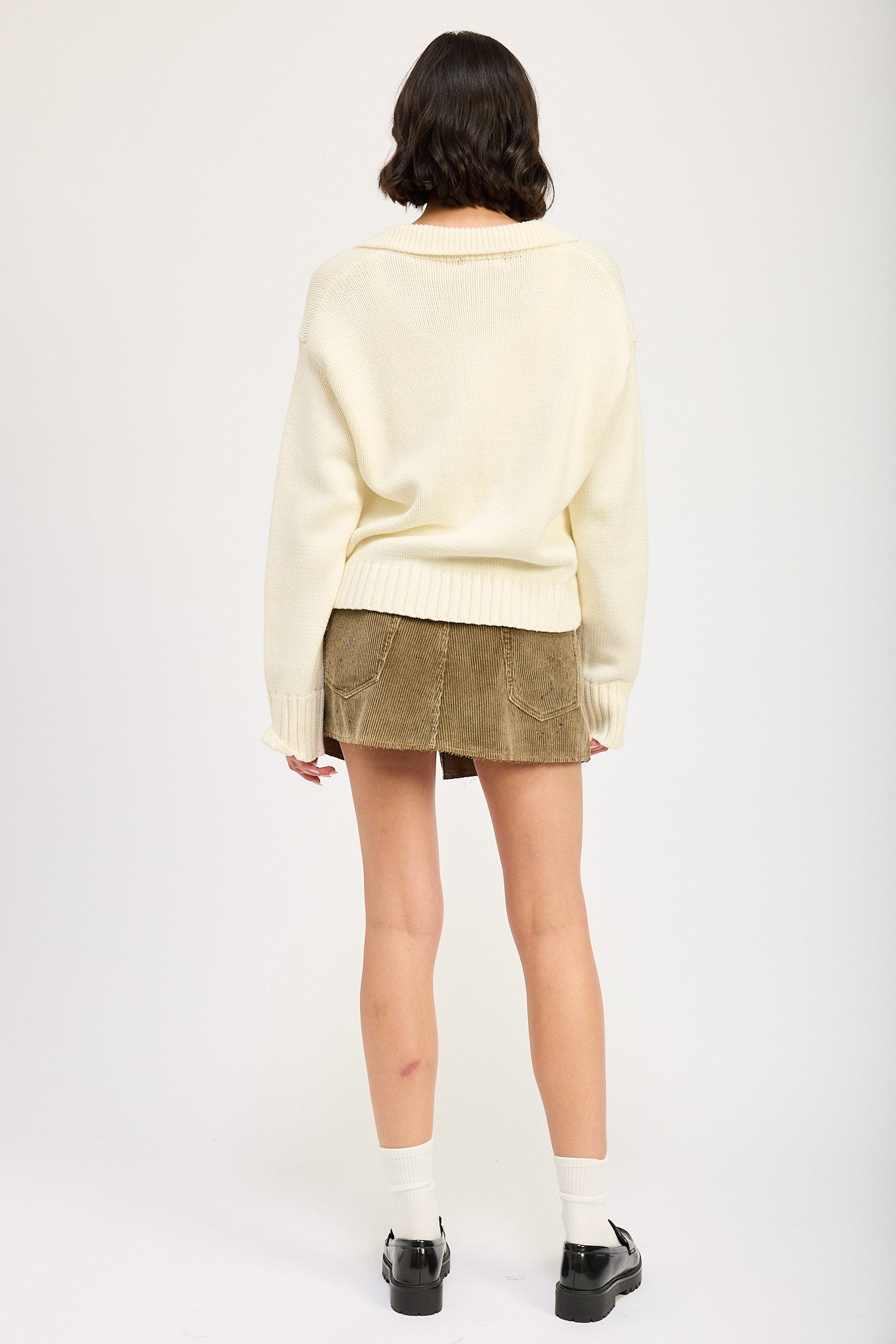 Allie Ivory Collared Sweater