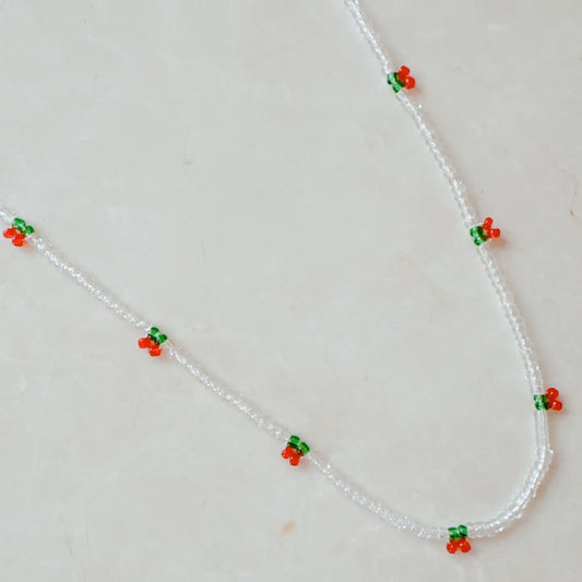 Cherry Beaded Necklace