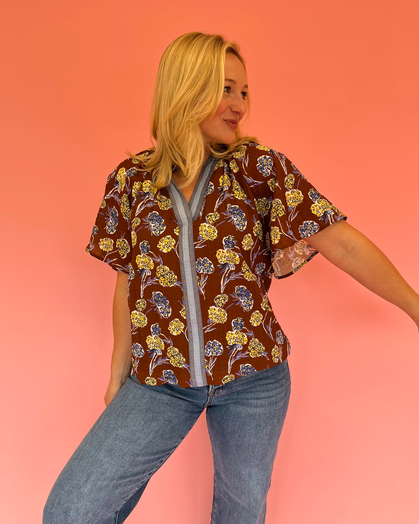 Sheila Brown Floral Top